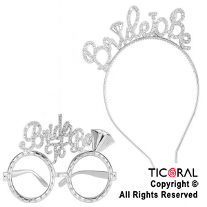 SET VINCHA Y ANTEOJOS BRIDE TO BE PLATA X 1